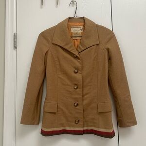 Vintage Valentino Garavani Tan Blazer with Red Trim